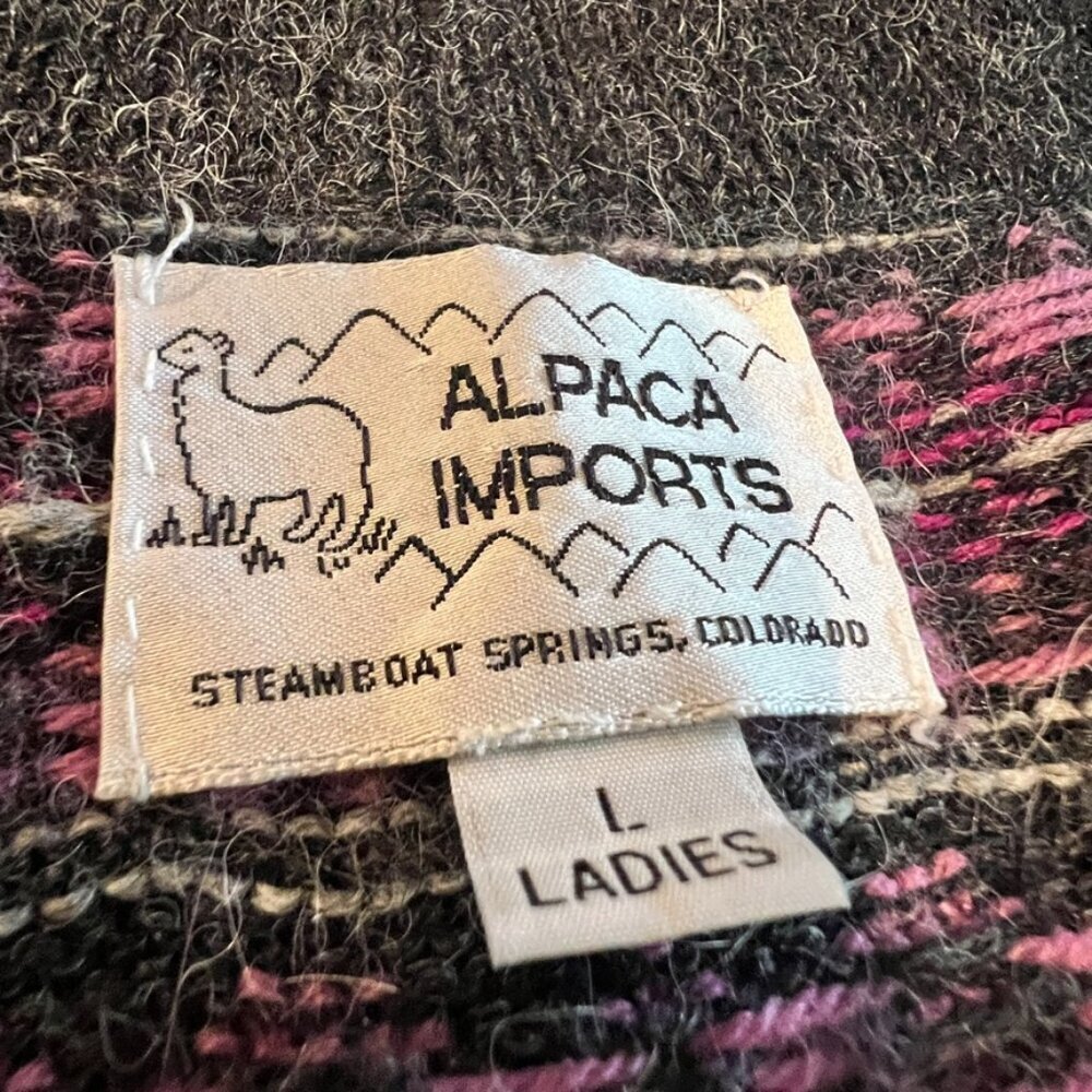 Alpaca Imports Ladies Zip up Cardigan Size Large - Picture 4 of 6
